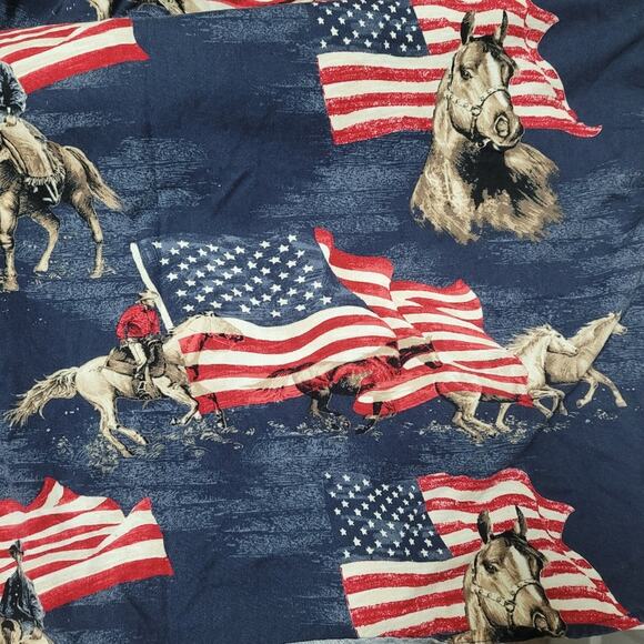 Bit & Bridle Patriotic Horseman Men's Short Sleeve Shirt size Medium - Picture 3 of 8